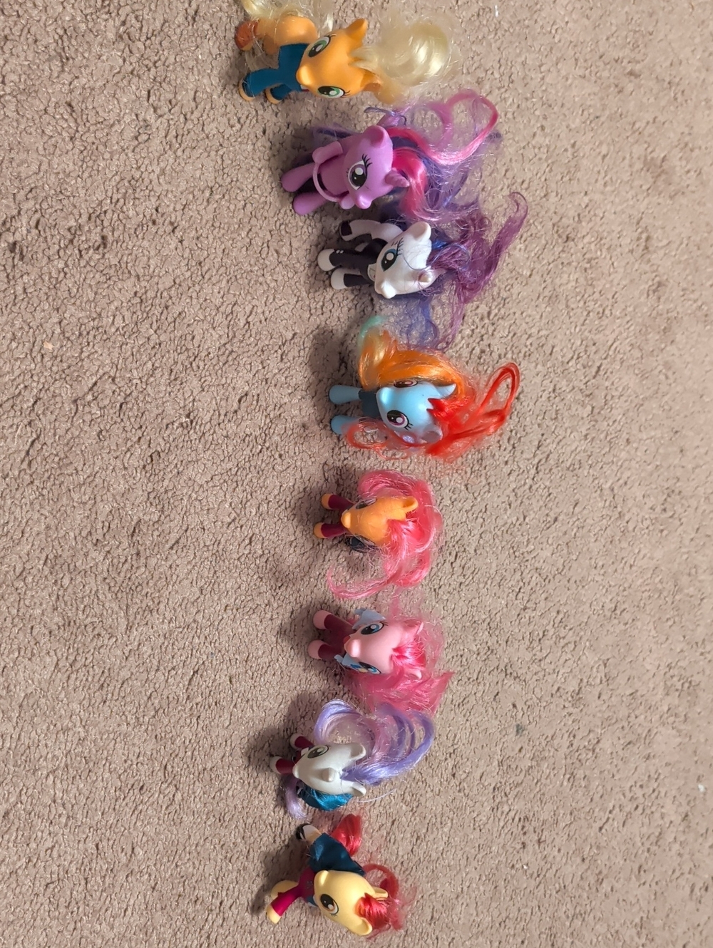Colorful Mini Pony Toy Set - Assorted Pink, Purple, Blue, Orange